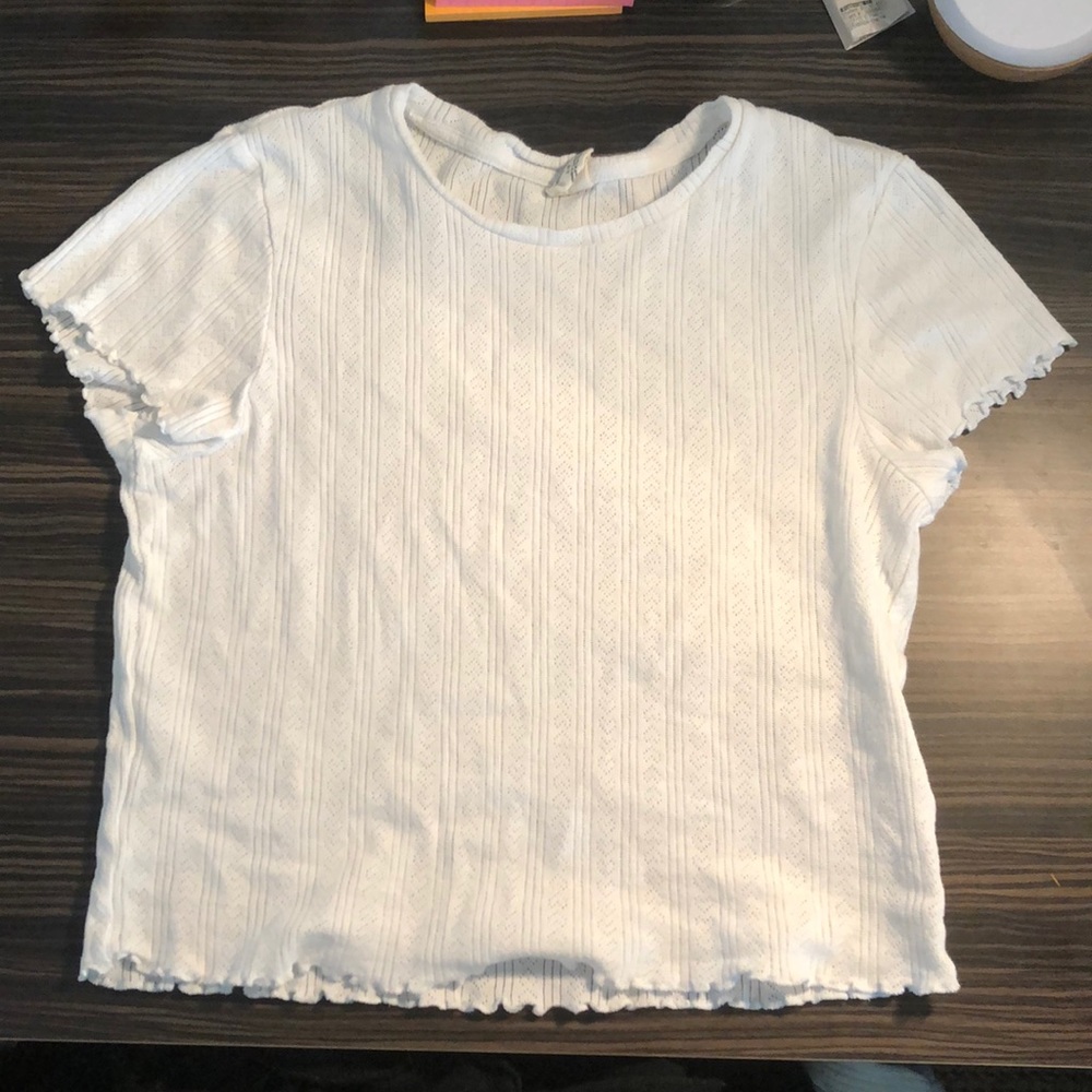 Urban Outfitters white eyelet T shirt